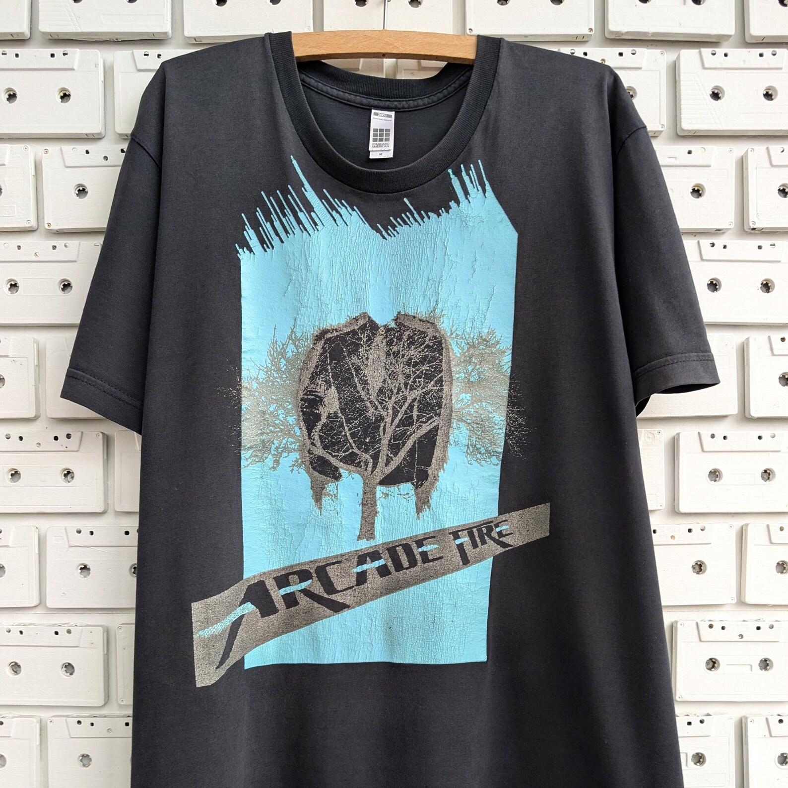 Vintage 00s Arcade Fire T shirt Canadian Indie Alternative Rock Band Merch Tee Size M 3XL