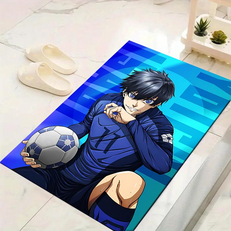 1pc Soccer Player Action Rug, Office Carpet Indoor Outdoor Entrance Doormat, Non-Slip Soft And Comfortable, Living Room. Q714020
