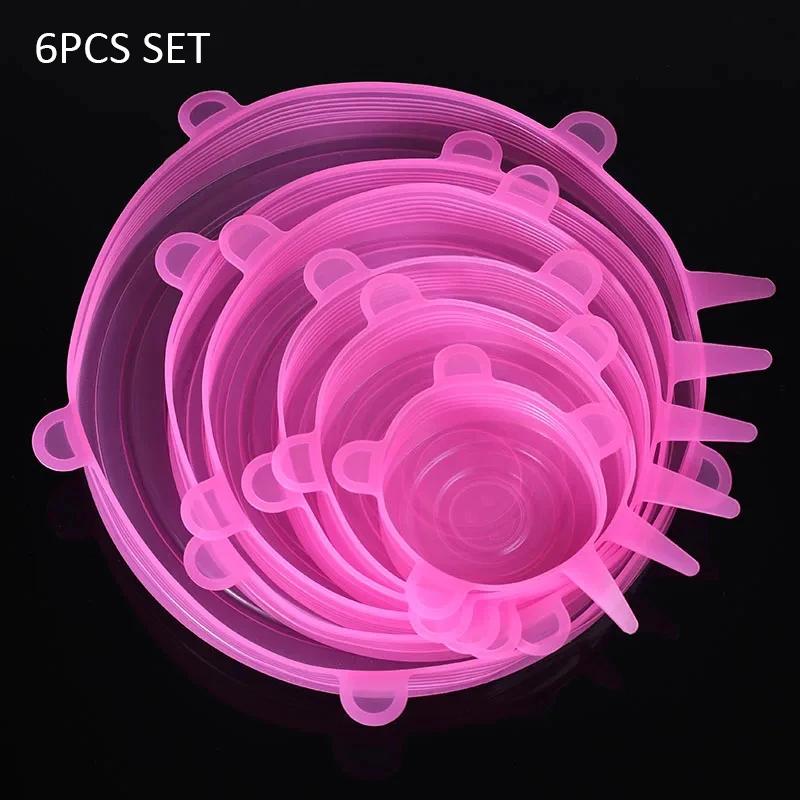 6/12 Stück Lebensmittel Silikon Abdeckung Wiederverwendbare Silikon Deckel Kappen für Früchte Schüssel Tasse Lebensmittel Stretch Frischhalte Deckel Küchenzubehör