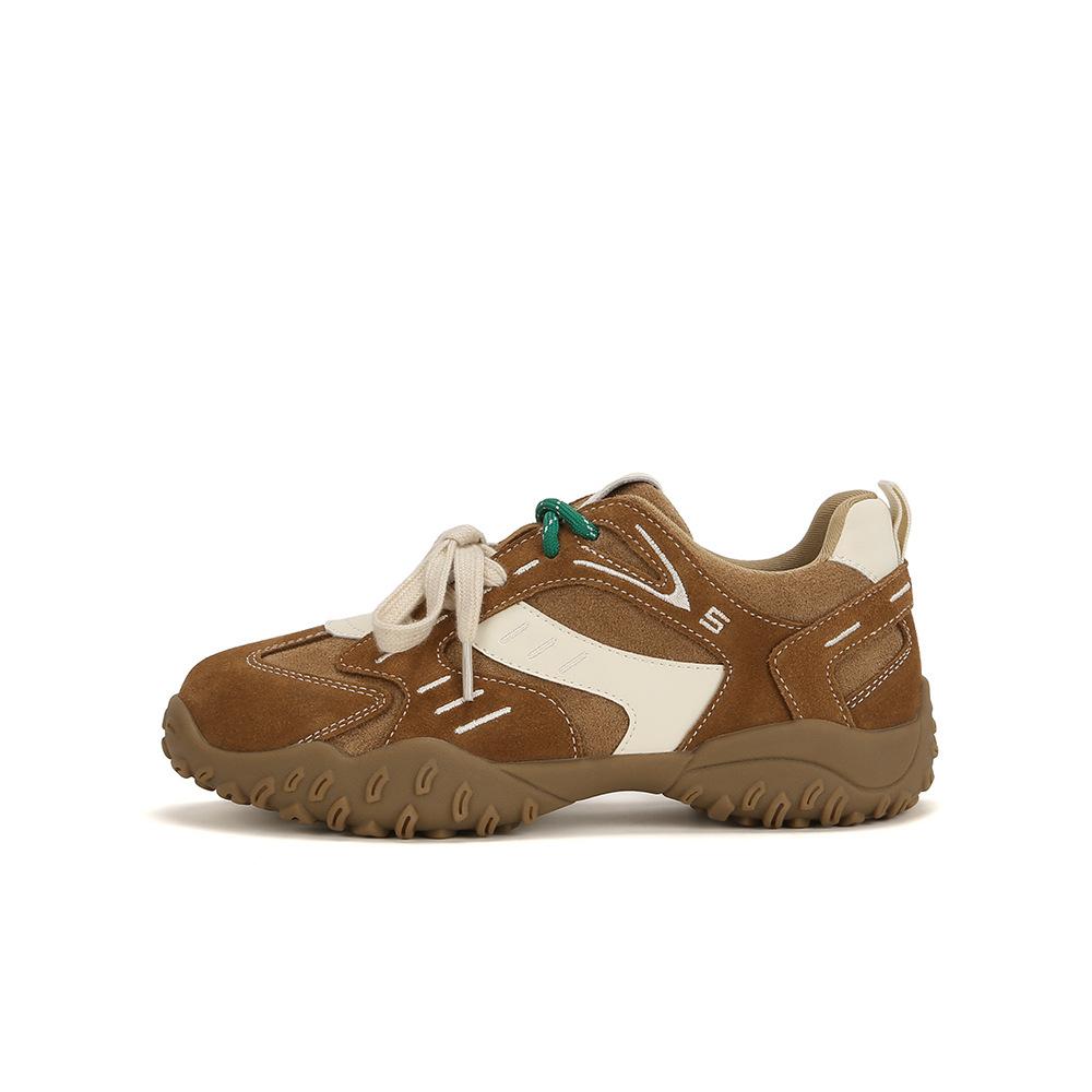 

Cowhide version dad shoes inner height increase casual sports shoes platform leather women 40