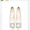 Fashion New Style Woman Shoes Luxury Pumps Pointed Toe Party High Heels White Wedding Shoes Rhinestone Women's Bridal Shoes Women