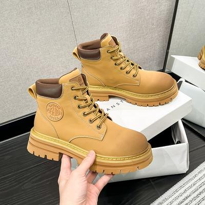 MAITA Brytyjskie buty wiatrowe damskie na jesień i zimę Nowe buty damskie motocyklowe buty skórzane grube podeszwy rabarbarowe buty