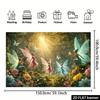 2D Verzauberter Wald Fee Kulisse Blumige Sonnenlicht Party Foto Booth Banner