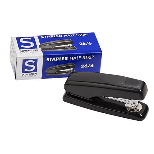 Stat Stapler Black (No. 26/6) (Half Strip)