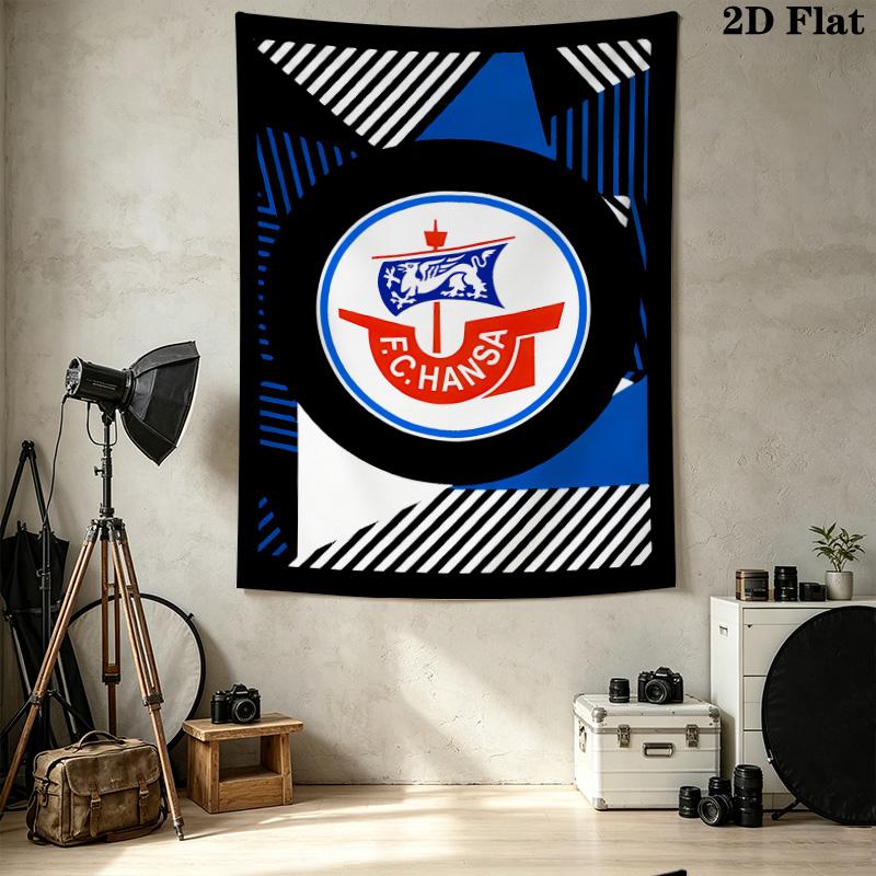 Fc Hansa Rostock Wall Tapestry Aesthetic Wall Hanging Printed Fabric Blanket Decorative Tapestries For Bedroom Living Room Home Decor