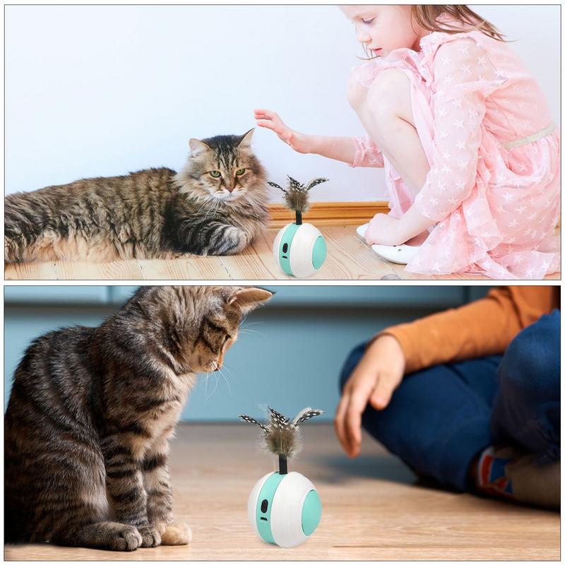 Interactive Cat Ball Toy Interactive Toy Cat Teaser Ball Automatic Moving Cat Ball USB Rechargeable With 2 Modes Smart Cat Toy