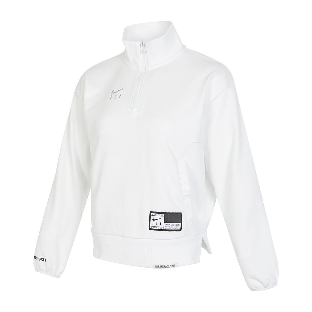 

Nike Свитшот с вышитым логотипом Swoosh Fly, воротником-стойкой, молнией до половины длины, быстросохнущий, с длинными рукавами, женский свитшот Mountain-White FQ4090-121 M