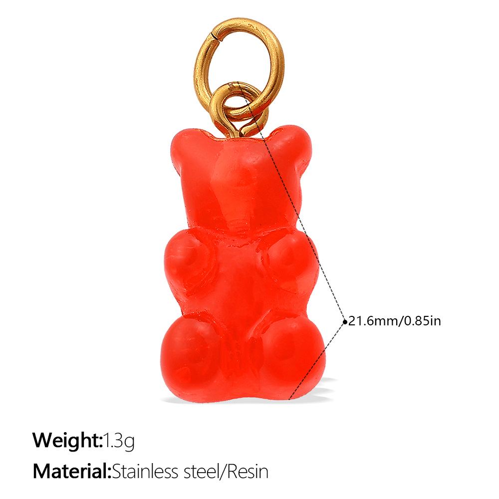 Koreaanse Schattige Beer Kleurrijke Snoep Oorbellen & Ketting Hanger Charms voor Vrouwen