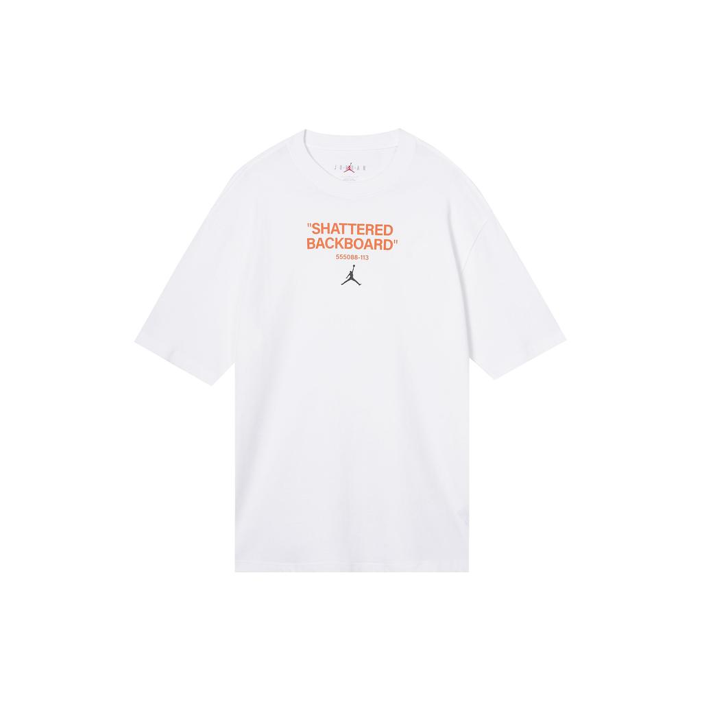 Jordan Alphabet Pattern Crew Neck Short Sleeve T-Shirt Men Tops White DV9727-100