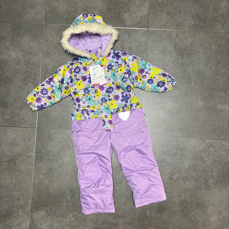 

[80S Generation Yan Yan] Exported to Japan One-Piece Ski Suit, Windproof, Waterproof, Breathable, Warm Winter Clothing for Girls Purple 95