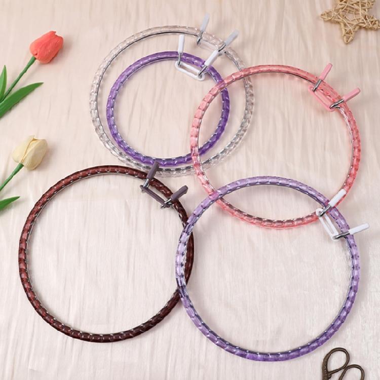 2Pcs Crystals Clear Embroidery Hoops Craft Of Sturdy Acrylic For Enhances Durability And Clarities