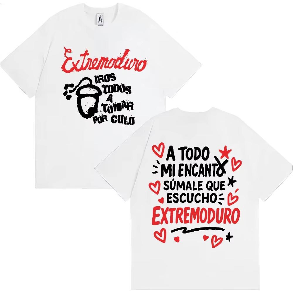 Rock Band Extremoduro Album Double Sided Graphic Tshirts Men Women Fashion Vintage Short Sleeve Cotton T Shirts Streetwear