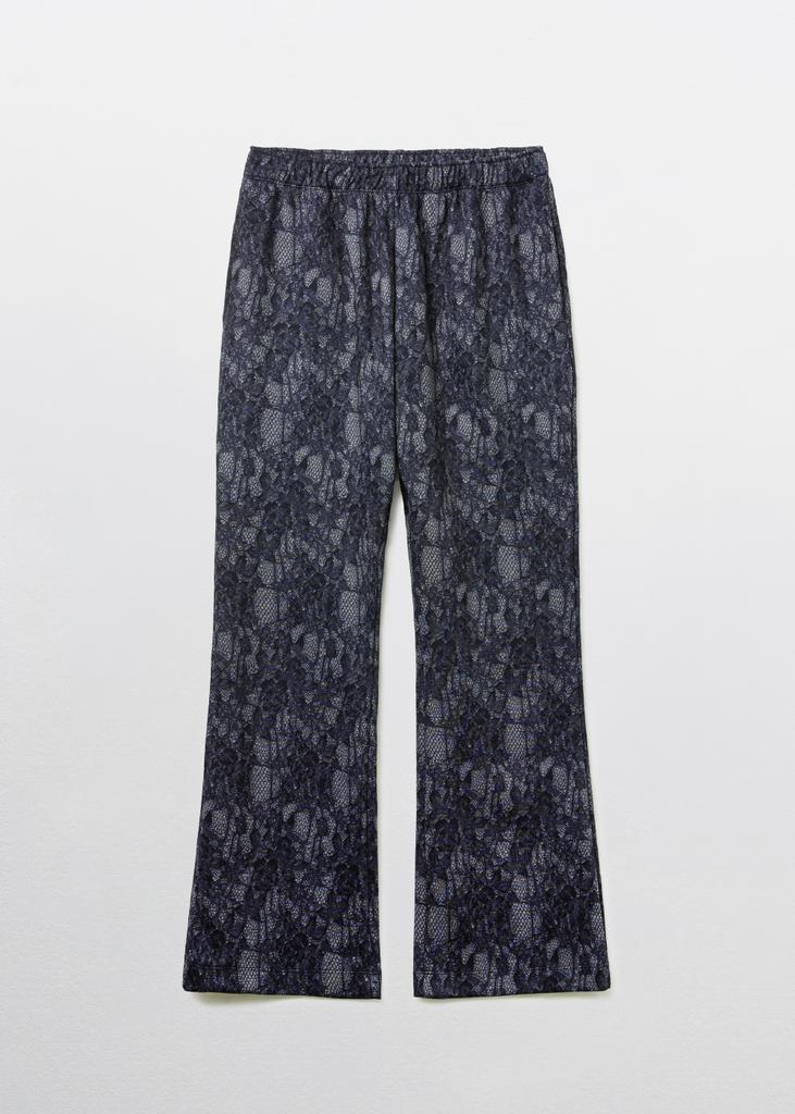 Pibeuseupibeuseu Scanned Lace Boots-Cut Pants / Navy