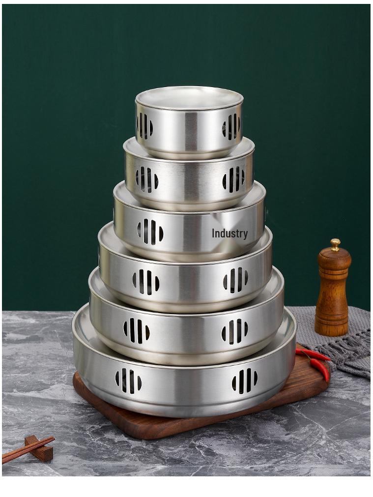 Korean-Style Stainless Steel Round BBQ Warming Stove for Restaurants