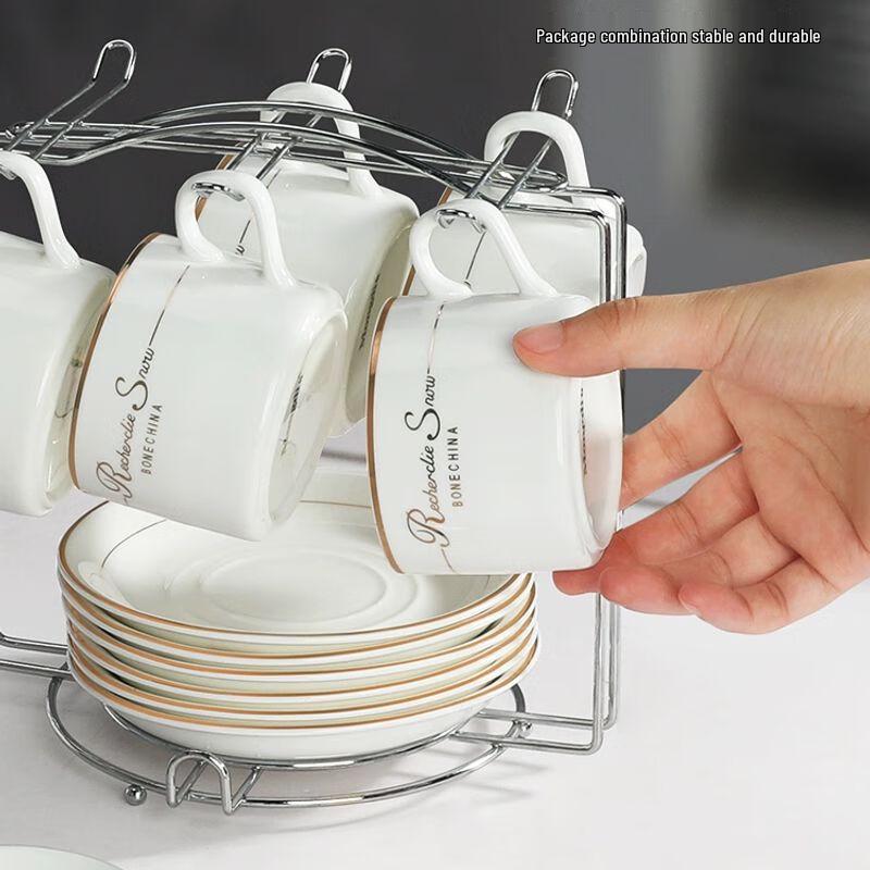 Europeiskt Keramiskt Kaffekoppsset med Fat och Sked