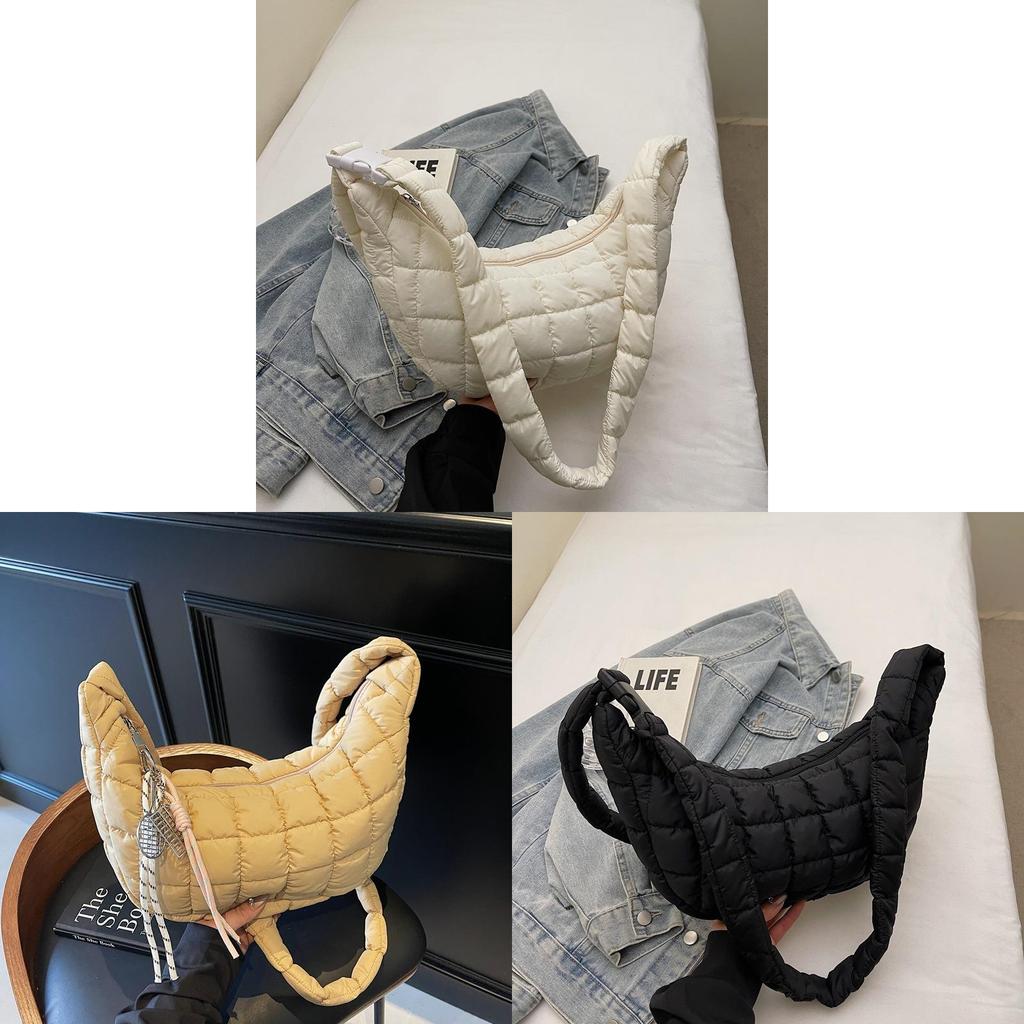 Fashion Cotton Handheld Tote With Quilted Design For Casual Outings
