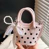 Trendy Small Bag Polka Dot Hand Carry Shoulder Messenger Bag Children's Bag Mini Portable Vegetable Basket Bag Summer
