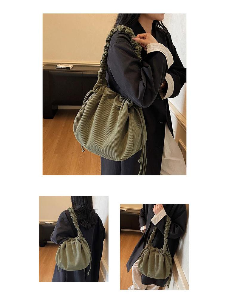 Kord Umhängetasche für Damen im koreanischen Stil: Handtasche mit großem Fassungsvermögen, lässig, für Reisen und Einkaufen