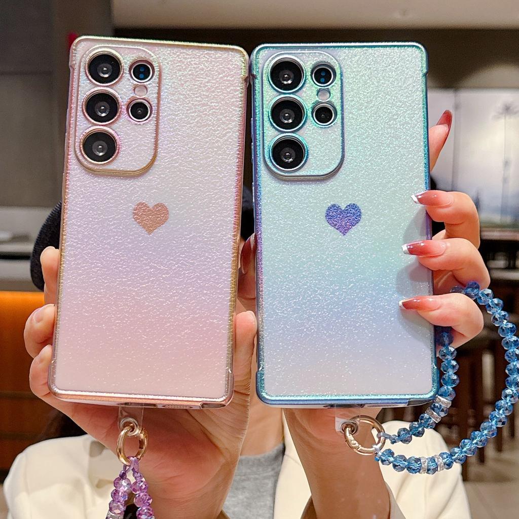 Použitelné pro pouzdro na mobilní telefon Samsung S25ultra Samsung S24 Silikonová strana Láska S23 Nová křišťálová šňůrka