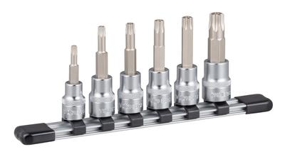 TONE Torx Socket Set with Includes 6 Pieces (Tamper-Resistant Holder) HTX306H, 9.5mm (3/8") Drive,