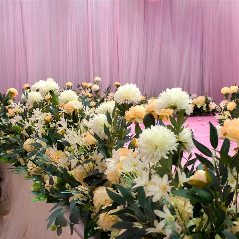 100CM Romantic Wedding Flower Wall Arrangement Artificial Road Lead Flowers for Wedding Party Arch Flowers Garland Backdrop Home Party Decoration