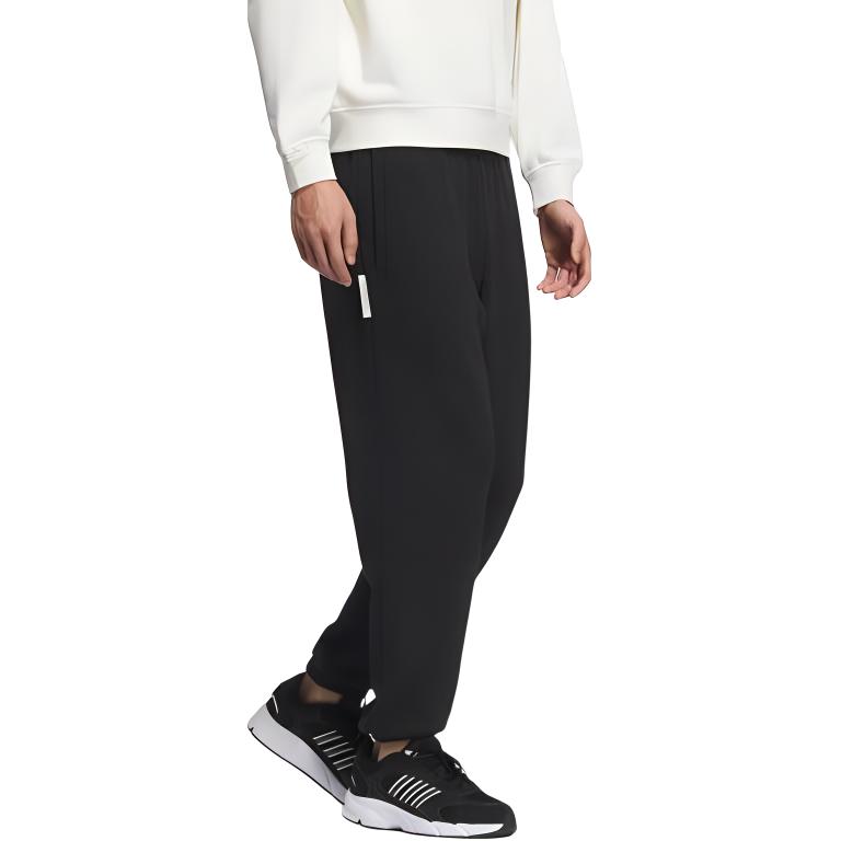 Adidas Sports Lifestyle Series Letter Logo Print Casual Simple Comfortable Cuffed Knitted Joggers Unisex Joggers Black JM9112
