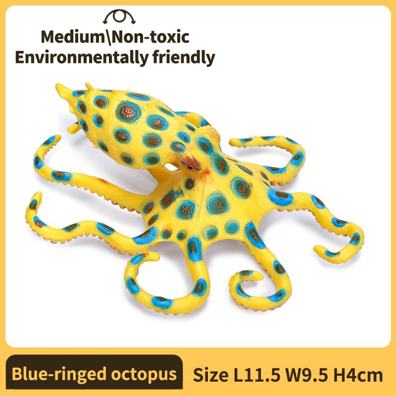 Sea animals Octopus Reef Squid Plaything Figurine Polymer Material Miniature Figure - Fun Learning-Enhancing Play Plaything for Boys, Girls & Kids