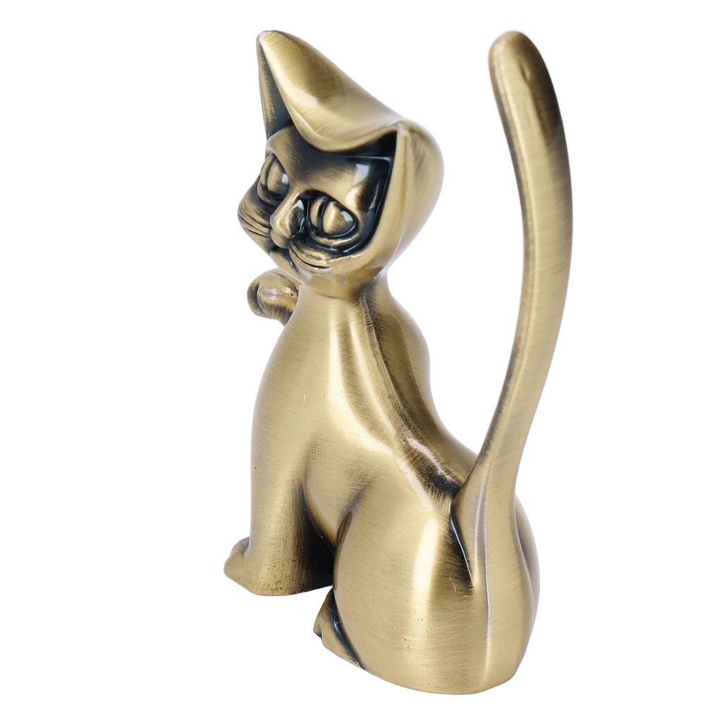 Kočičí Bůh Držák na Prsteny Design Kočičího Boha Slitina Zinku Pevný Odolný Retro Styl Organizér na Prsteny pro Prsteny