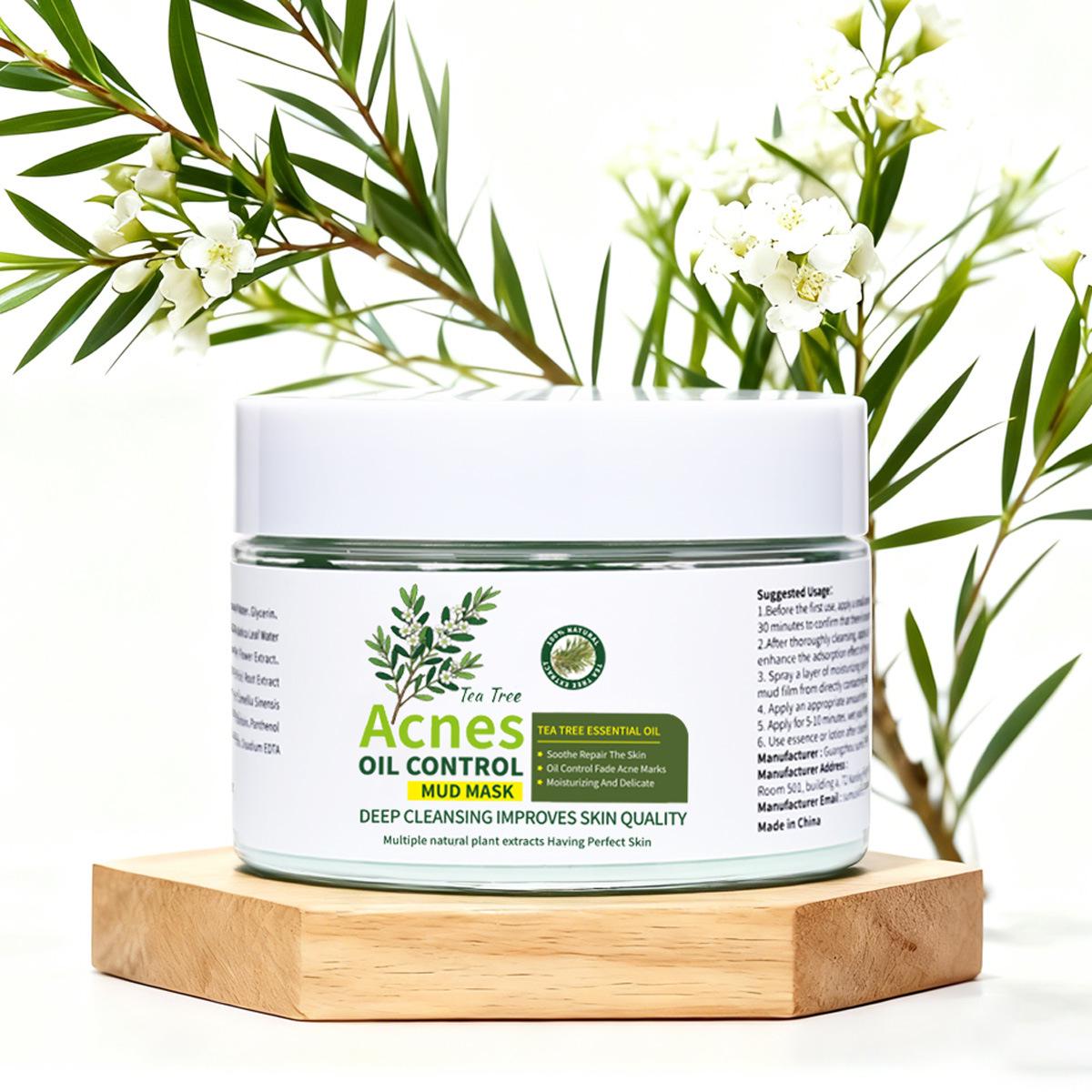 Набор для лица с маслом чайного дерева для контроля акне: Тоник, Сыворотка, Глиняная маска, Гель