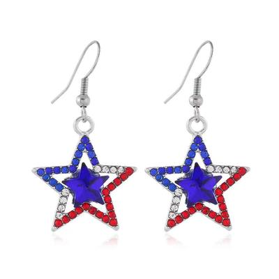 Patriotic Flag Slippers and Earrings - Red, White, and Blue Stripes for American Independence Day