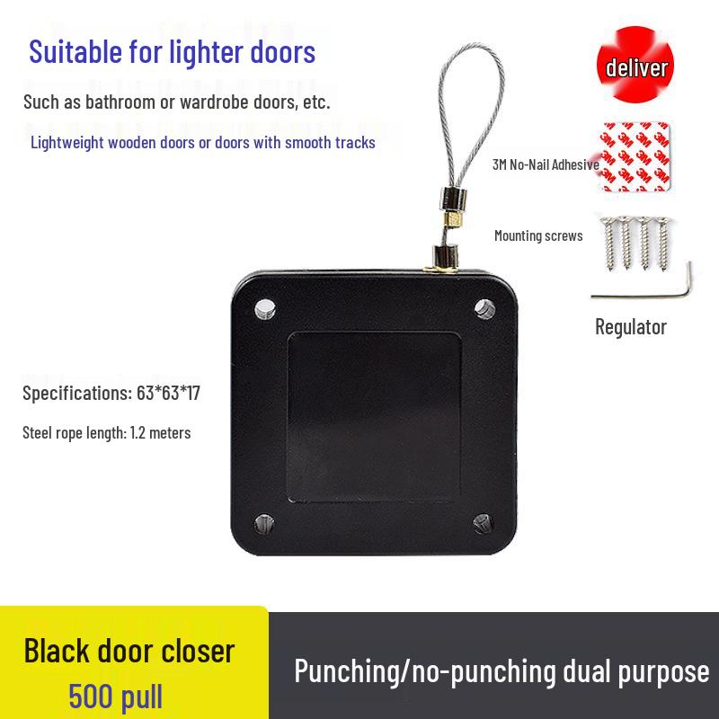 Бесшумный автоматический доводчик раздвижной двери без сверления с амортизатором на веревке.
