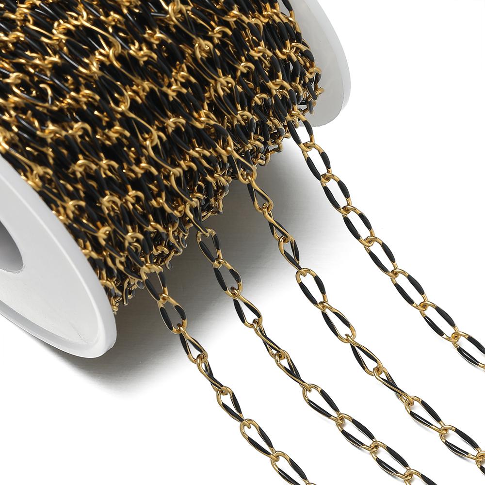 

1Meter/Pack Multicolor Stainless Steel 4*9.5mm Extension Chains for Handmade DIY Necklace Bracelets Jewelry Making Accessories чёрный