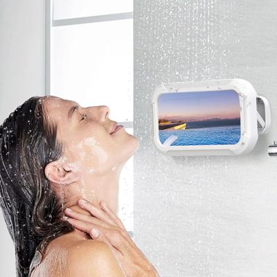 Duschtelefonhalter, wasserdichte Wandhalterung, Ständergehäuse für Badezimmer, Badewanne, Küche, drehbarer Antibeschlag-Telefonhalter, Dusch-Gadget