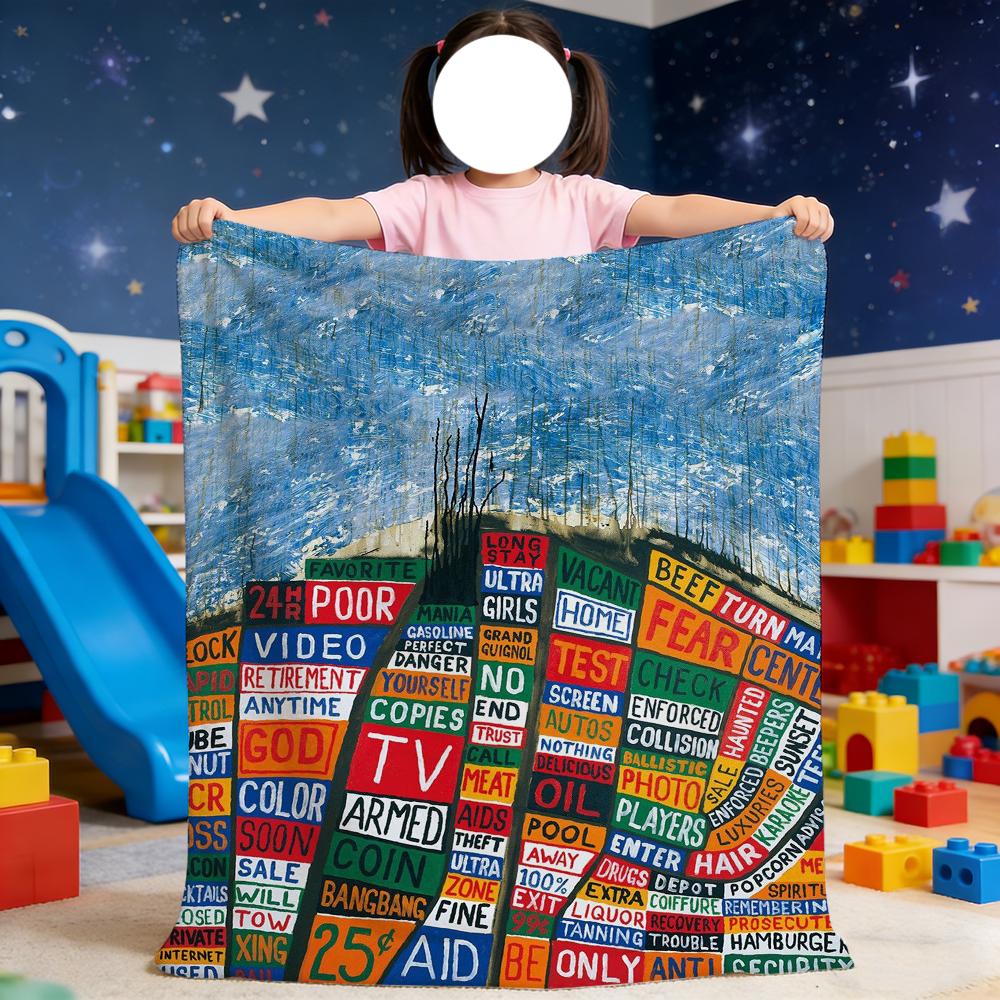 Blanket For Soft Throw Blanket for Picnic Bed R-Radiohead Sofa Home Bedroom Band Cozy Warm Comfortable