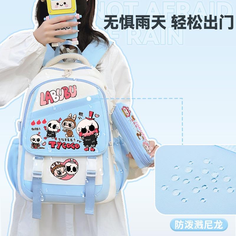 School bag New cartoon junior high school girl backpack Large capacity light commuter leisure bag