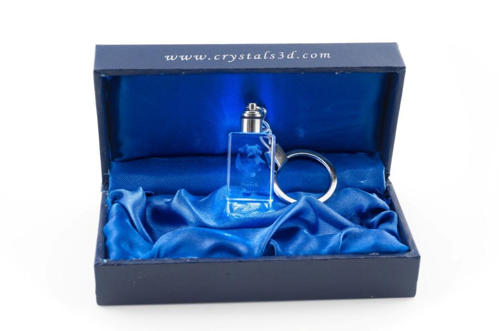 Norfolk Terrier - Crystal key ring with dog photo, illuminated key ring, unique gift by Art-Dog brand