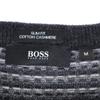 Hugo Boss Cashmere Blend Long Sleeve Sweater M Black X White Knit Men's Used