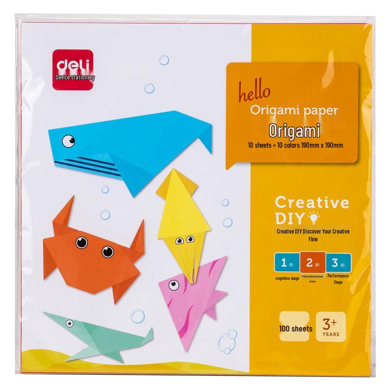 Deli 19x19cm Craft Origami Paper (100 Sheets)