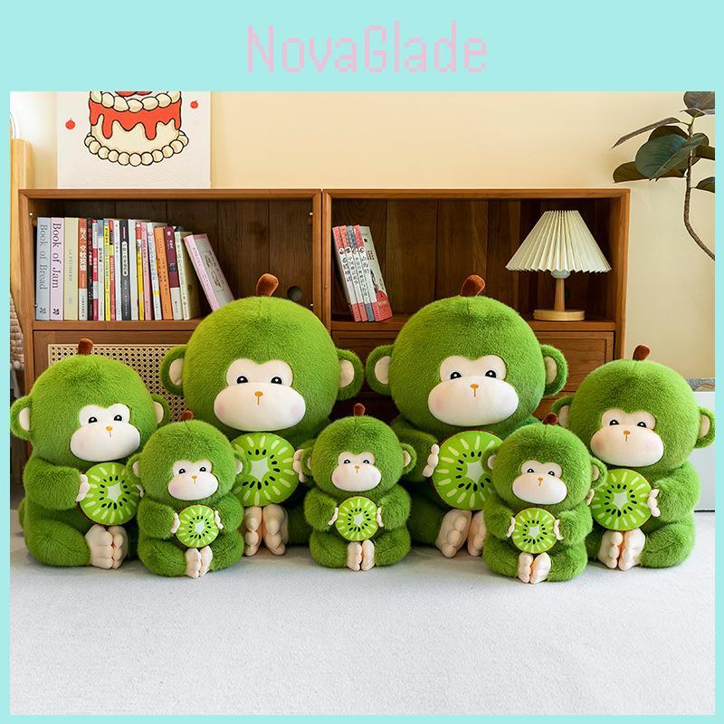 Adorable Green Monkey Plush Toy Soft Kiwi Monkey Doll For Kids 30cm 40cm 50cm Sizes
