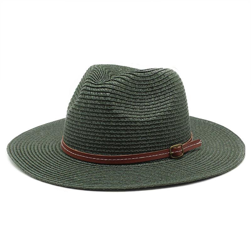 Summer Panama Straw Hat for Men Women, Wide Brim Sun Cap Beach Vacation, UV Protection Travel Hat