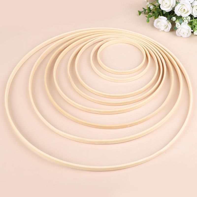 5 Stück Holzreifen DIY Traumfänger Bambusringe Handgefertigtes Bastelmaterial Hochzeit Geburtstagsfeier Dekoration Haus Garten Wandbehang Dekor