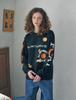 FLATWAVE IN SEOUL Elva Print Longsleeve T-Shirt Black