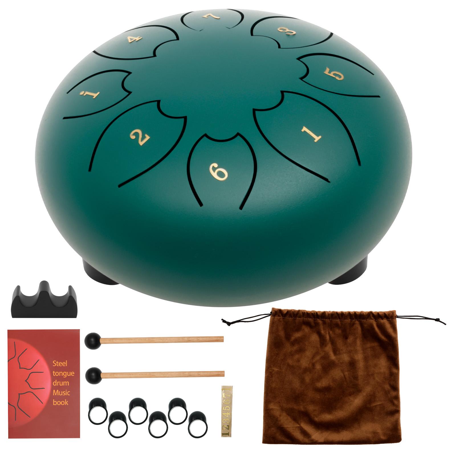 

Tongue Drum 6 Inch 8 Tone Mini Ethereal Drums Children Steel Hand Drums Yoga Meditation Professional Percussion Instruments Gift зелёный