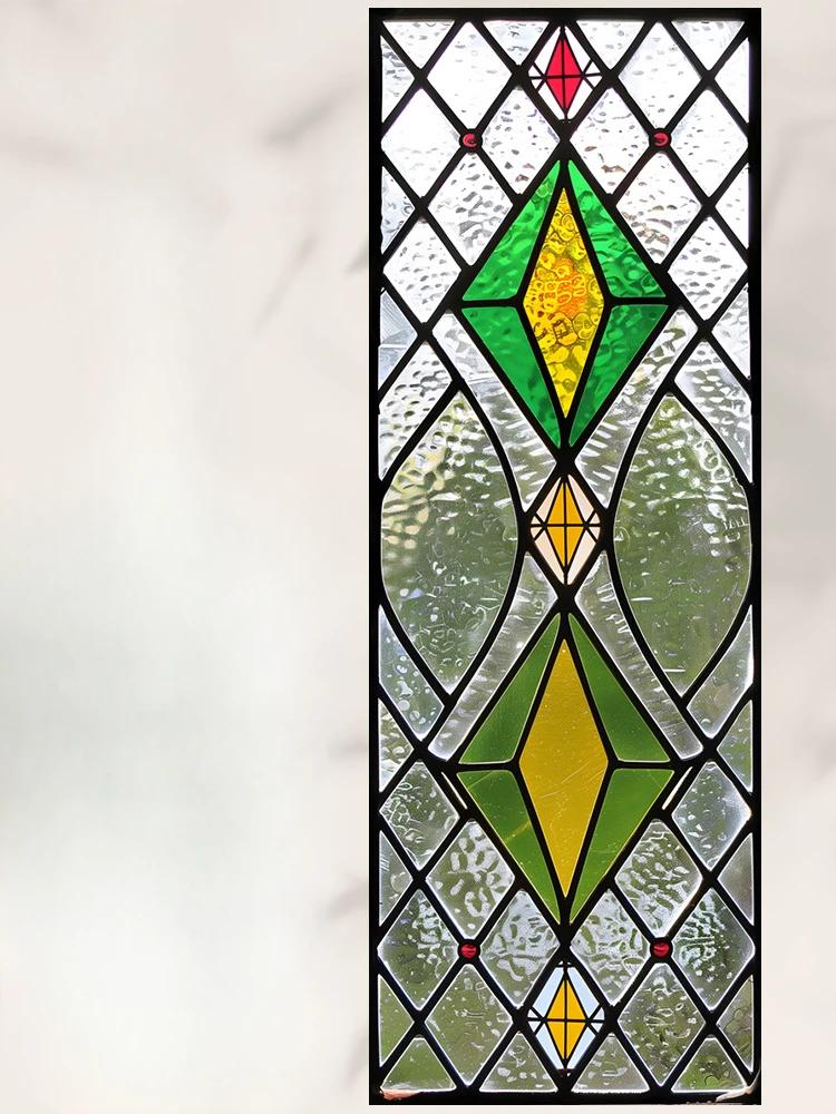 European Vintage Window Stained Glass Film Anti-peeping, Anti-light Electrostatic Scrub Window Sticker Stained Glass Decorative