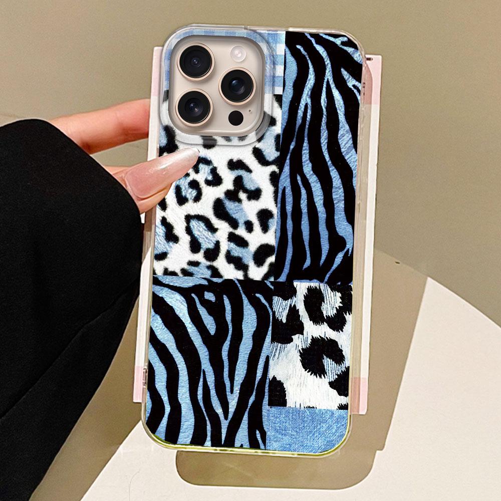 Vintage Blue Leopard Print Girls Phone Case for Iphone 16 15 14 7 8 Plus 13 11 12 Pro Max X XS XR SE 2022 2020 16e Back Cover