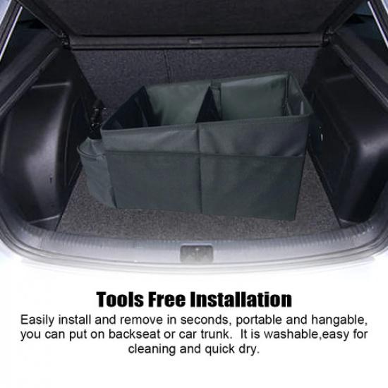 Car Trunk Organizer Bag Waterproof Organization Storage Box with 2Bag Cup Holder