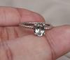 Green Amethyst Ring: 925 Sterling Silver Prasiolite, Twisted Band