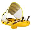 Baby Swim Ring with Cover and Leg Holes, Cute Bee Design, UV Protection SPF50+, Removable Sunshade, Suitable for Children 6 Months-3 Years Old (Yellow