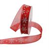 Christmas Organza Ribbon Snowflake Ribbons Handmade DIY Gift Wrapping Decoration Wreath Home Decor