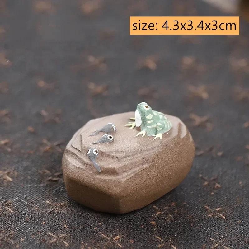 Pet de Chá de Argila Roxa Yixing Chinês Semente de Lótus Melancia Modelo Ornamento Escultura Figura de Chá Artesanato Decoração de Conjunto de Chá
